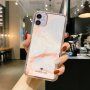 Husă rezistentă la impact cu model de marmură pentru iPhone 11 Pro Max - coral deschis