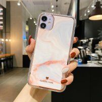 Husă rezistentă la impact cu model de marmură pentru iPhone 11 Pro Max - coral deschis