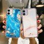 Husă rezistentă la impact cu model de marmură pentru iPhone 11 Pro Max - coral deschis