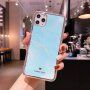 Husă rezistentă la impact cu model de marmură pentru iPhone 11 Pro Max - albastru deschis