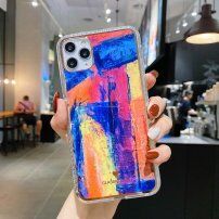 Husă de protecție rezistentă la impact, pictură abstractă pentru iPhone 11 - albastru