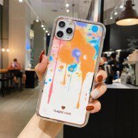 Husă de protecție rezistentă la impact, pictură abstractă pentru iPhone 12 / 12 Pro - portocaliu