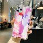 Husă de protecție rezistentă la impact, pictură abstractă pentru iPhone 12 Pro Max - roz - alb