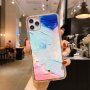 Husă de protecție rezistentă la impact, pictură abstractă pentru iPhone 11 Pro Max - albastru deschis
