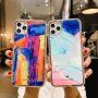Husă de protecție rezistentă la impact, pictură abstractă pentru iPhone 12 / 12 Pro - culoare deschisă - albastru