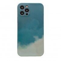 Husă de protecție din silicon pentru iPhone 12 Pro - turcoaz-gri