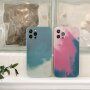 Husă de protecție din silicon pentru iPhone 12 Pro - turcoaz-gri