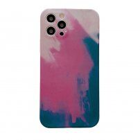 Husă de protecție din silicon pentru iPhone 12 - roz-albastru