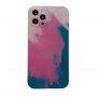 Husă de protecție din silicon pentru iPhone 12 Pro - roz-albastru