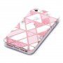 Carcasă din plastic moale marmură mozaic pentru iPhone 5 / 5S / SE (2016) - roz alb