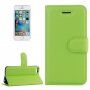Husă flip cu textură de piele, pentru iPhone 5 / 5S / SE (2016) - verde