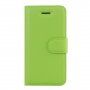 Husă flip cu textură de piele, pentru iPhone 5 / 5S / SE (2016) - verde