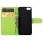 Husă flip cu textură de piele, pentru iPhone 5 / 5S / SE (2016) - verde