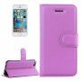 Husă flip cu textură de piele, pentru iPhone 5 / 5S / SE (2016) - violet