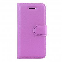 Husă flip cu textură de piele, pentru iPhone 5 / 5S / SE (2016) - violet