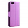 Husă flip cu textură de piele, pentru iPhone 5 / 5S / SE (2016) - violet