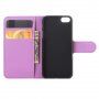Husă flip cu textură de piele, pentru iPhone 5 / 5S / SE (2016) - violet