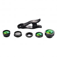 Obiectiv multifuncţional HAUTIK 4 în 1, cu clip, pentru Apple iPhone - 180° ochi de peşte / obiectiv macro / obiectiv telescopic / obiectiv panoramic