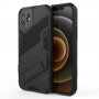 Husă de protecție durabilă cu stand pentru iPhone 12 - negru