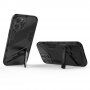 Husă de protecție durabilă cu stand pentru iPhone 12 Pro Max - negru
