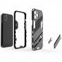 Husă de protecție durabilă cu stand pentru iPhone 12 Pro Max - negru