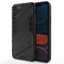 Husă de protecție durabilă cu stand pentru iPhone 11 Pro Max - negru
