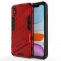 Husă de protecție durabilă cu stand pentru iPhone XR - roșu