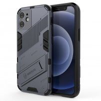 Husă de protecție durabilă cu stand pentru iPhone 12 mini - gri