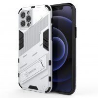 Husă de protecție durabilă cu stand pentru iPhone 12 Pro - alb