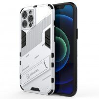 Husă de protecție durabilă cu stand pentru iPhone 12 Pro Max - alb