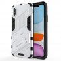 Husă de protecție durabilă cu stand pentru iPhone XR - alb