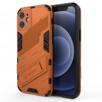 Husă de protecție durabilă cu stand pentru iPhone 12 mini - portocaliu