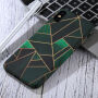 Carcasă pentru Apple iPhone XS / iPhone X, luminează în întuneric - model geometric verde