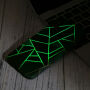 Carcasă pentru Apple iPhone XS / iPhone X, luminează în întuneric - model geometric verde