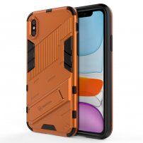 Husă de protecție durabilă cu stand pentru iPhone XR - portocaliu