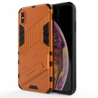 Husă de protecție durabilă cu stand pentru iPhone XS Max - portocaliu