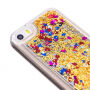 Carcasă de protecţie, cu paiete plutind, pentru Apple iPhone SE (2016) / 5S / 5 - auriu cu inimioare colorate