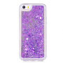 Carcasă de protecţie, cu paiete plutind, pentru Apple iPhone SE (2016) / 5S / 5 - violet cu inimioare