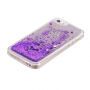 Carcasă de protecţie, cu paiete plutind, pentru Apple iPhone SE (2016) / 5S / 5 - violet cu inimioare