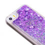 Carcasă de protecţie, cu paiete plutind, pentru Apple iPhone SE (2016) / 5S / 5 - violet cu inimioare