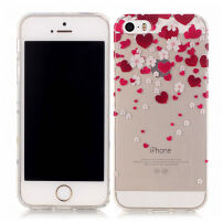 Carcasă din plastic moale, pentru Apple iPhone SE (2016) / 5S / 5 - inimă şi flori