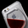 Carcasă din plastic, cu vin curgător în pahar din plastic, pentru Apple iPhone 6 / 6S