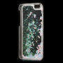 Carcasă de protecţie, cu paiete mobile, pentru Apple iPhone 6 / 6S - paiete albastru deschis cu inimioare roz