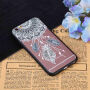 Carcasă de protecţie, din plastic, cu ramă neagră, pentru Apple iPhone 6 / 6S - dreamcatcher cu puf
