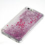 Carcasă cu paiete plutitoare, pentru Apple iPhone 6S Plus / 6 Plus - inimioare violet