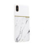 Carcasă elegantă SULADA, cu design de marmură, pentru Apple iPhone XS / iPhone X - alb