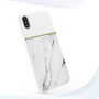 Carcasă elegantă SULADA, cu design de marmură, pentru Apple iPhone XS / iPhone X - alb