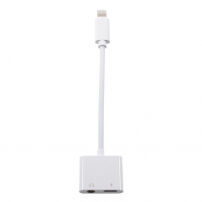 Reducţie cu conector lightning şi jack 3.5, pentru audiţie muzicală şi încărcare simultană pentru iPhone - alb