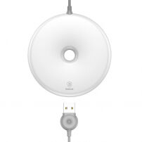 Încărcător wireless QI BASEUS, în stil donut, pentru iPhone - alb