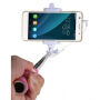 Băţ selfie telescopic, cu declanşator cu fir, pentru Apple iPhone - roz